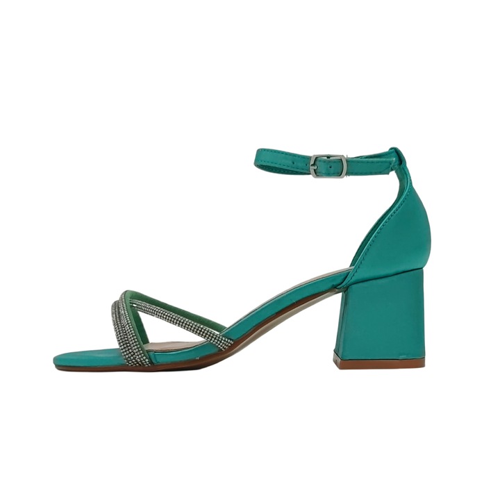 Sandale elegante cu toc L-66verde 124446, Verde