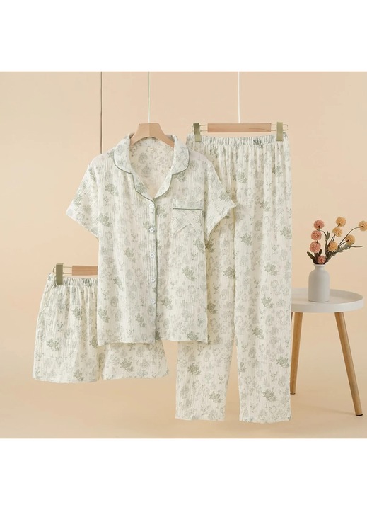 Női pizsama "Luna Soft" háromrészes, PJ020, Bézs (Méret: XL)