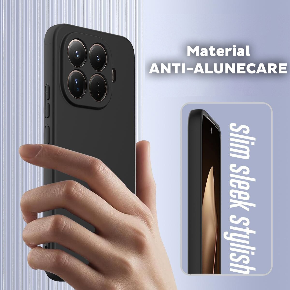 Husa pentru Realme 16 Pro Plus Daden® Silicon SoftFlex, Ultra Slim, Protectie sporita, Interior de microfibra, Negru