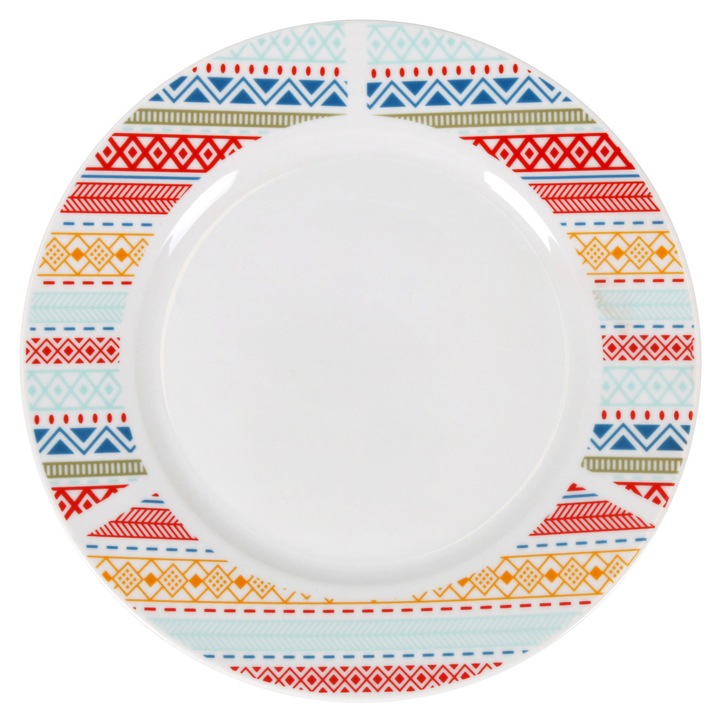 Set 18 piese farfurii, MULTI CASA, ceramică, pentru 3 persoane, multicolor
