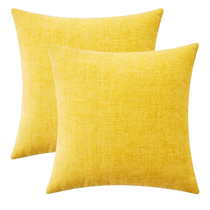 Set 2 fete de perna MIULEE, 60 x 60 cm, culoare galben