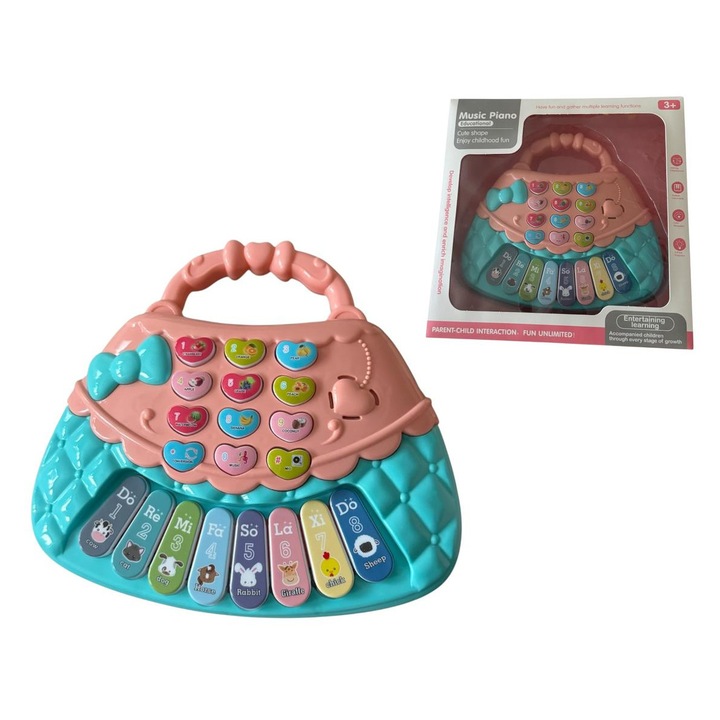 Orga muzicala educativa pentru copii, cu sunete, melodii si functii interactive