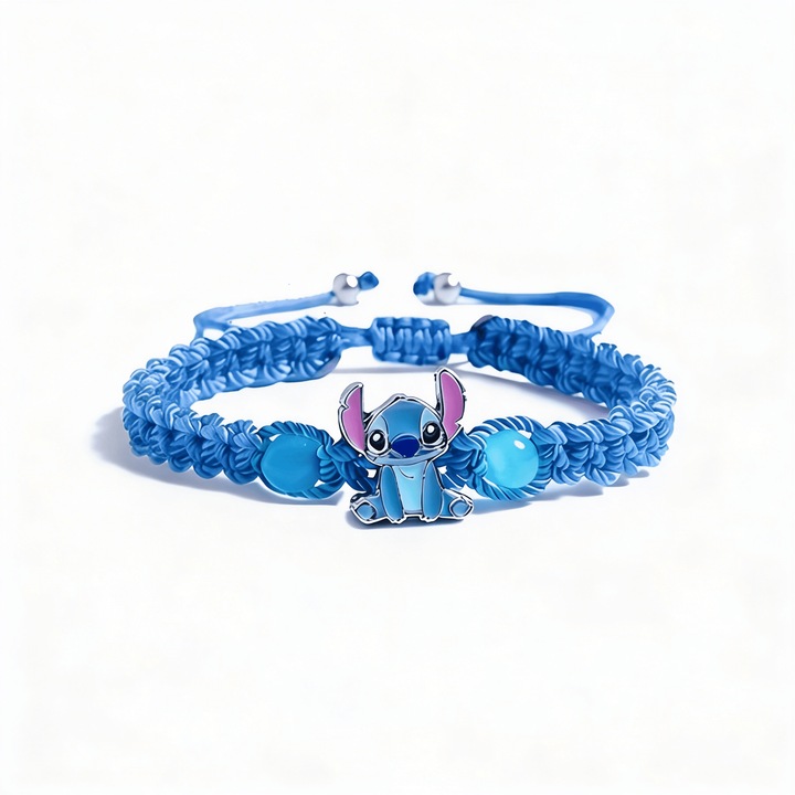 Bratara Impletita, Belora, Charm Animat, Albastru, Textil