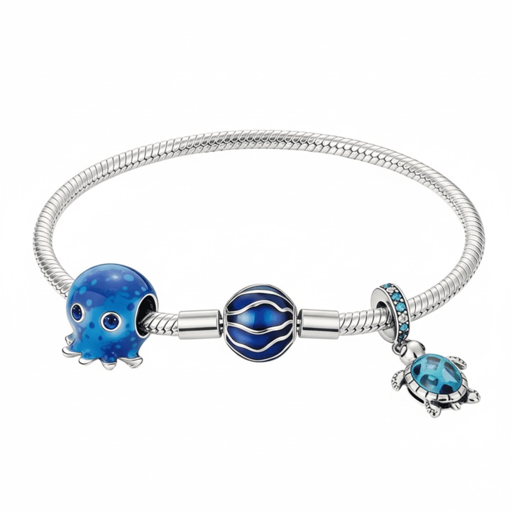 Bratara Diora Ocean Love, turcoaz, set 20 cm, pietre semipretioase