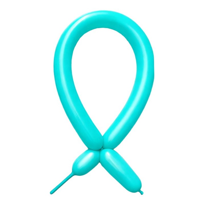 Baloane de Modelaj, Flippy, Set 50 bucati, Model Standard, din Latex, 30 x 1.5 cm, 1.8 g per unitate, pana la 150 cm, Albastru Tiffany