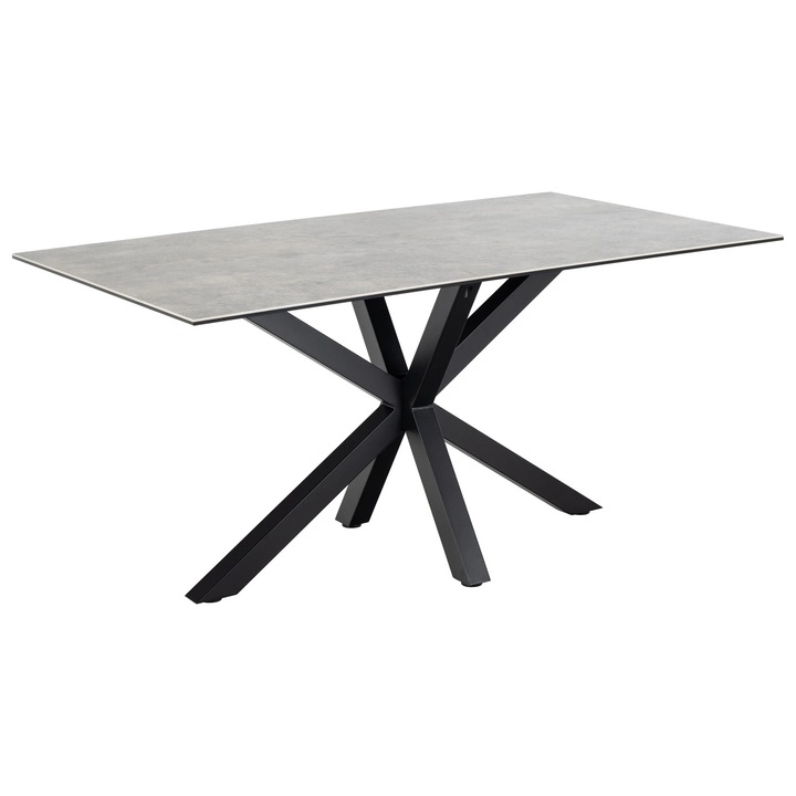 Masa de Dining Heaven, gri, 160x90x75cm, ceramica, otel
