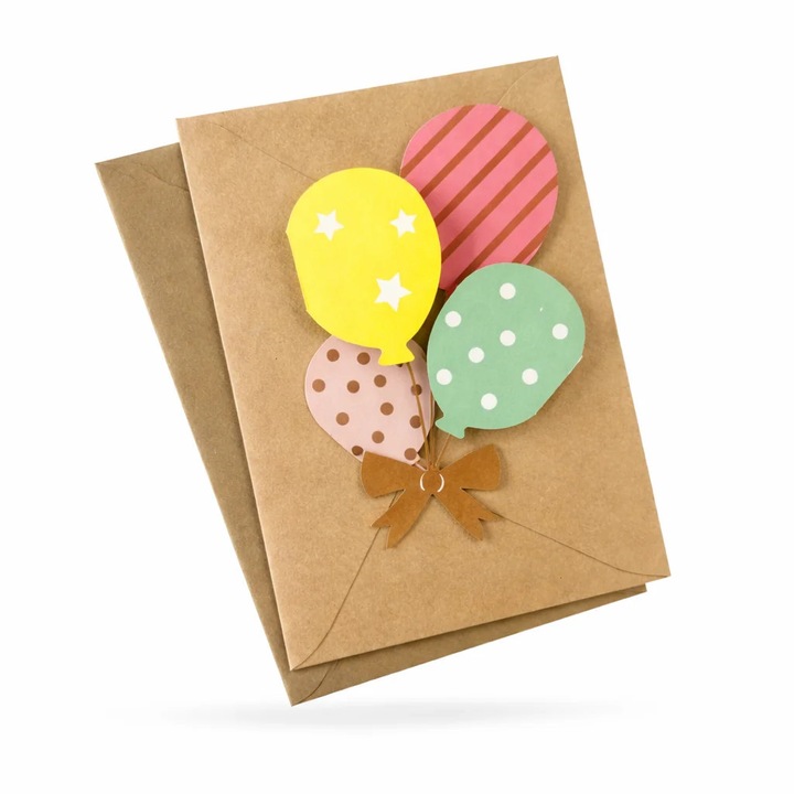 Комплект от 18 подаръчни карти с плик, 9 модела, многоцветни, 15.5x12.5cm