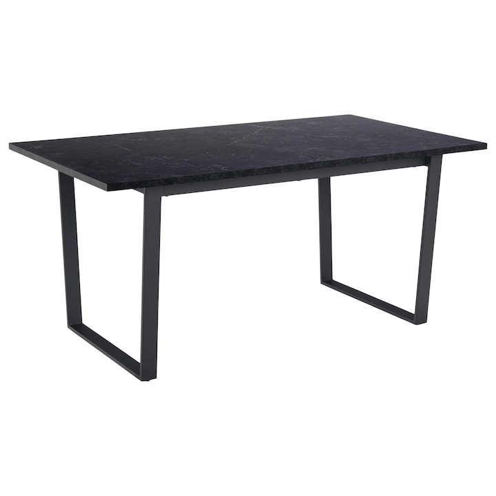 Masă de Dining Dreptunghiulară, Divani & Sofa, Neagră, MDF, 90x160x74 cm
