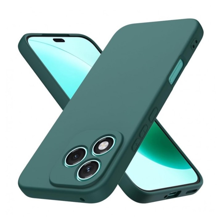 Husa Upzz® Ultra Slim New Compatibila Cu Honor 600 LITE, Silicon Soft Slim Anti Amprente, Protectie La Camera, Verde