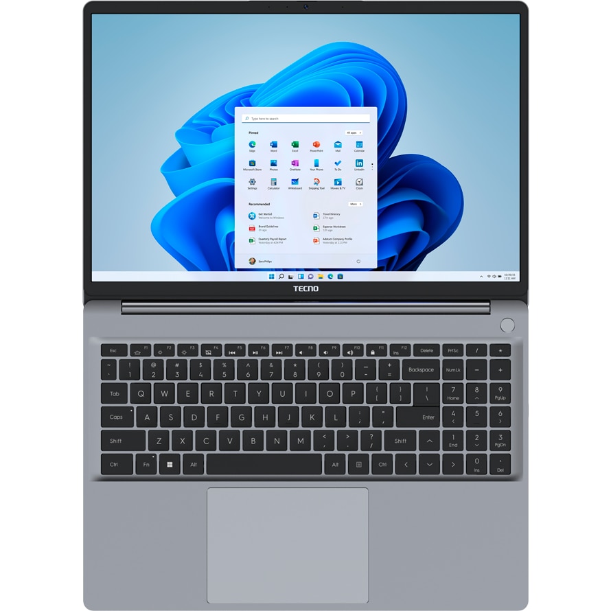 Laptop TECNO Megabook K16SAA, Intel Core i5-13420H, 16 inch, RAM 16 GB, SSD 1 TB, Intel UHD Graphics, Windows 11 Home, Gri
