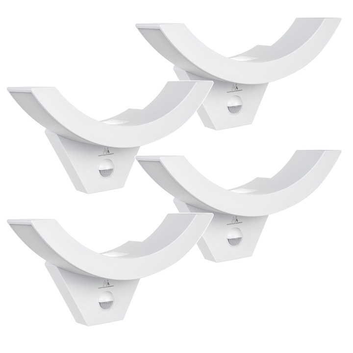 Maclean LED lámpa mozgásérzékelővel, PIR érzékelő, fehér színű, 10 W, IP54, 800 lm, MCE290 W, 4 darab