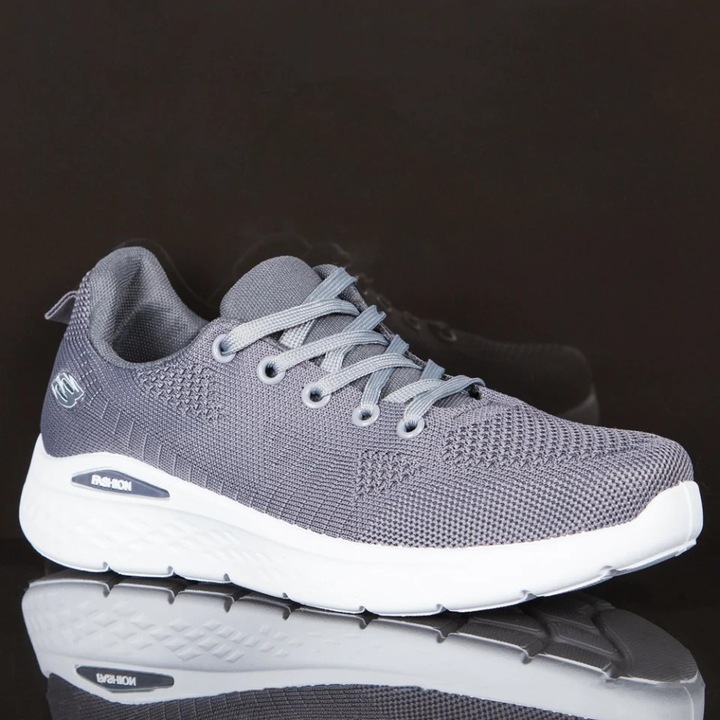 Pantofi sport ABC Fashion Gri, dimensiune 45, material textil