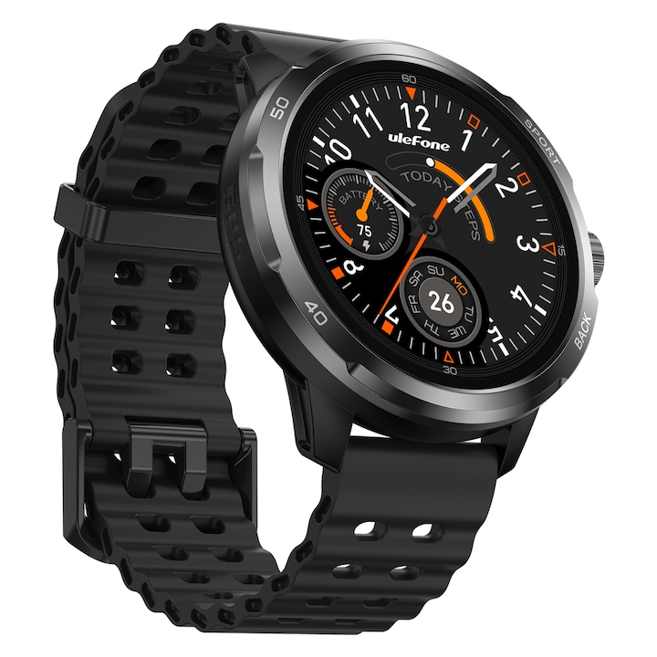 Ceas inteligent Ulefone Armor Watch Pro, unisex, silicon, 1.3 inch, negru