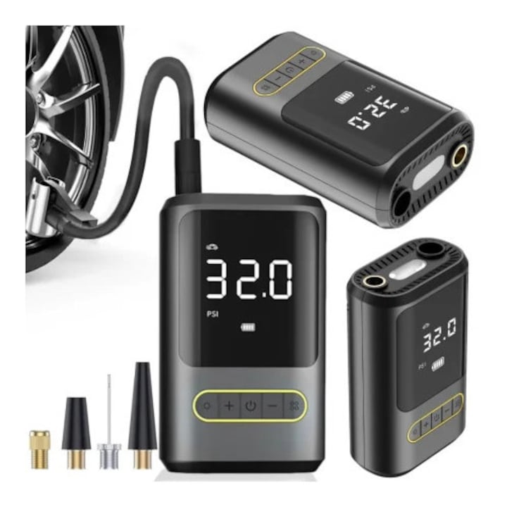 Електрическа помпа за велосипеди и автомобили компресор torch 10bar lcd