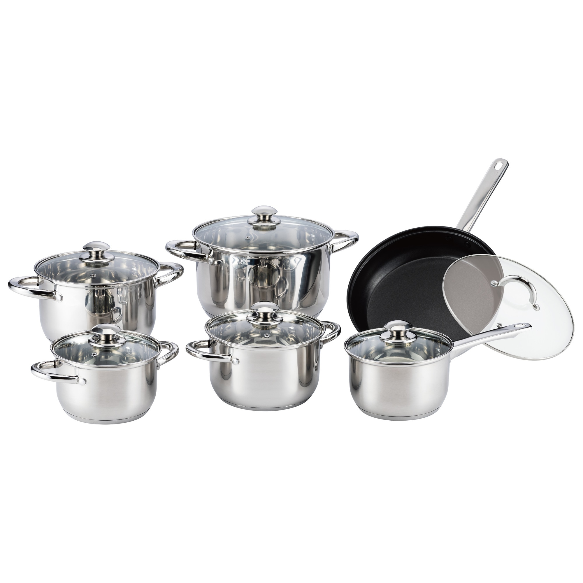 Set oale inox 12 piese Hausberg HB-H EKO 792 cu capace sticla