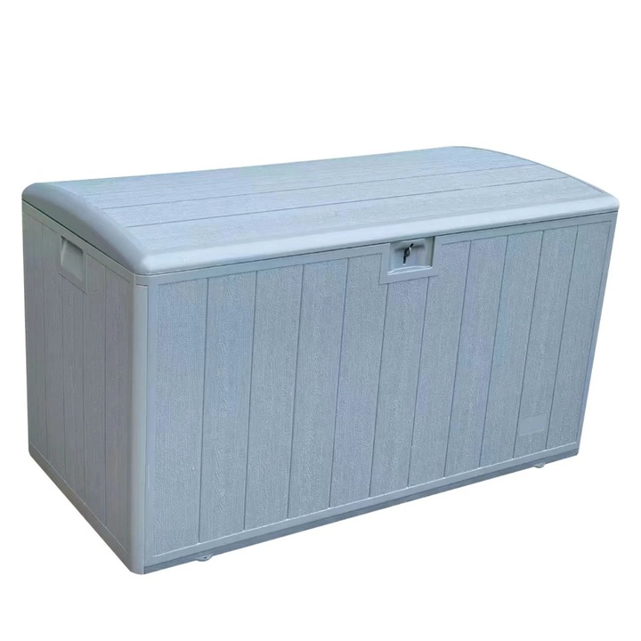 Lada depozitare accesorii gradina, YX-DB105, HDPE, gri, 397 l, 123 x 63 x 65 cm