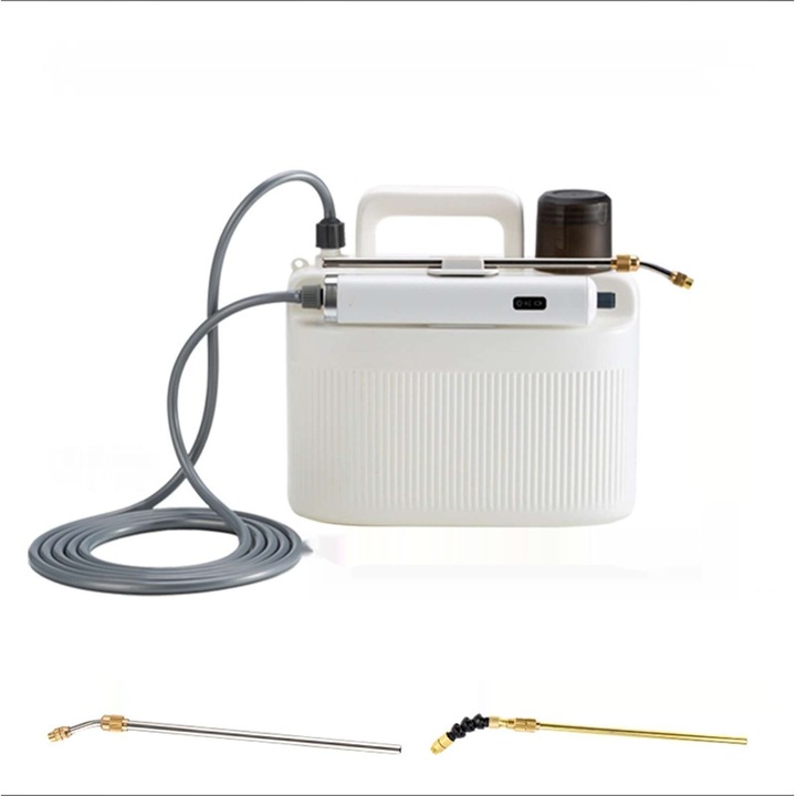 Pulverizator electric, Aiorber, 5 litri, pulverizator pentru gradinarit, potrivit pentru udarea florilor si pulverizarea pesticidelor, set standard + furtun de pulverizare de 3 m, alb