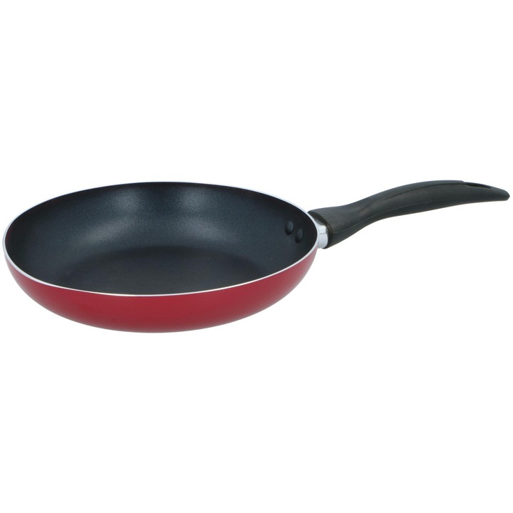 Tigaie din aluminiu, Alpina, Suprafata antiaderenta, 24 x 5 cm, Rosu