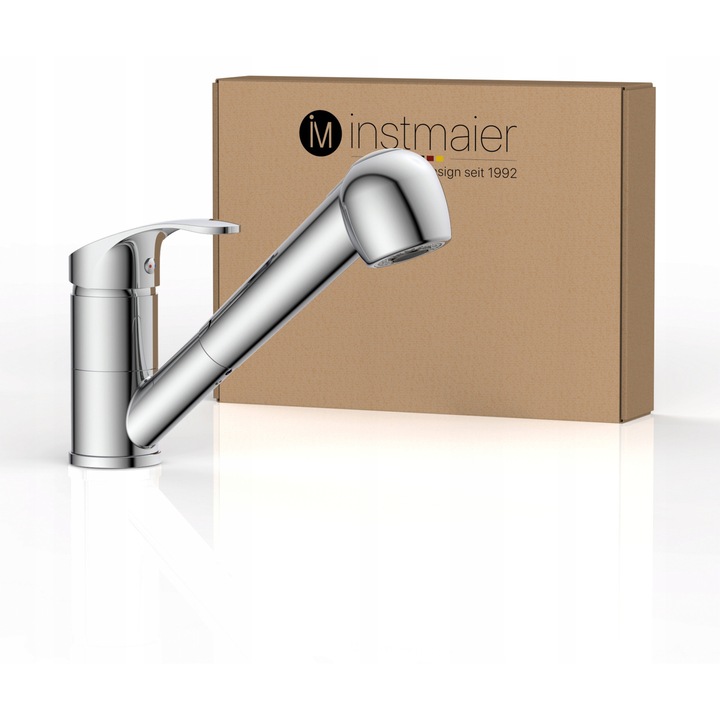 Instmaier K2 csaptelep, kihúzható kifolyóval, 2 funkcióval, 360 fokban forgatható, króm