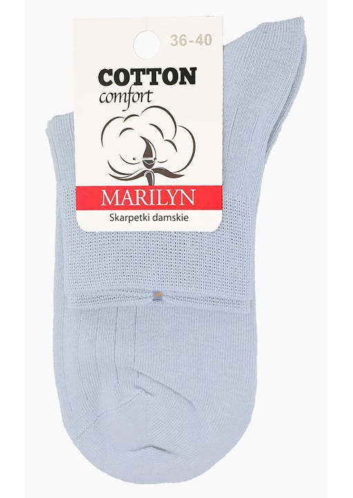 Дамски чорапи, Marilyn, Cotton Classic, на райета, памучни, с удобна еластична талия, размер 36/40, сини