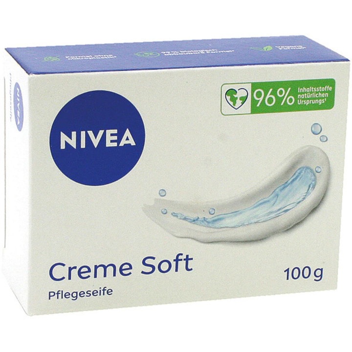 Sapun Nivea Cream Soft, 100 g – Sapun Solid pentru o Piele Moale si Catifelata