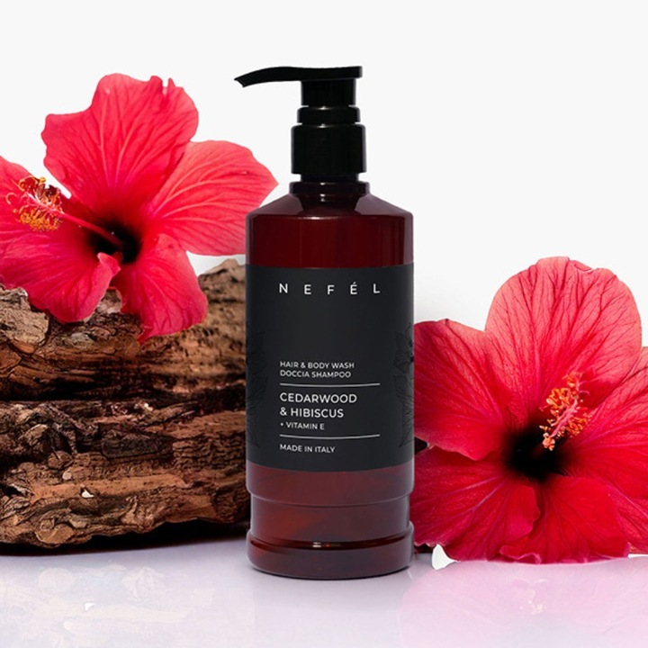 Gel de dus si par hotelier Nefel, Cedarwood & Hibiscus, 480ml