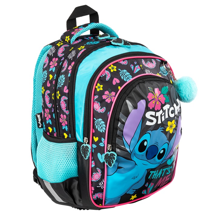 Ghiozdan Scolar Copii St.Majewski, BP58 Stitch That's Me, 4 Compartimente, Ergonomic, 22L, 40x28x18cm