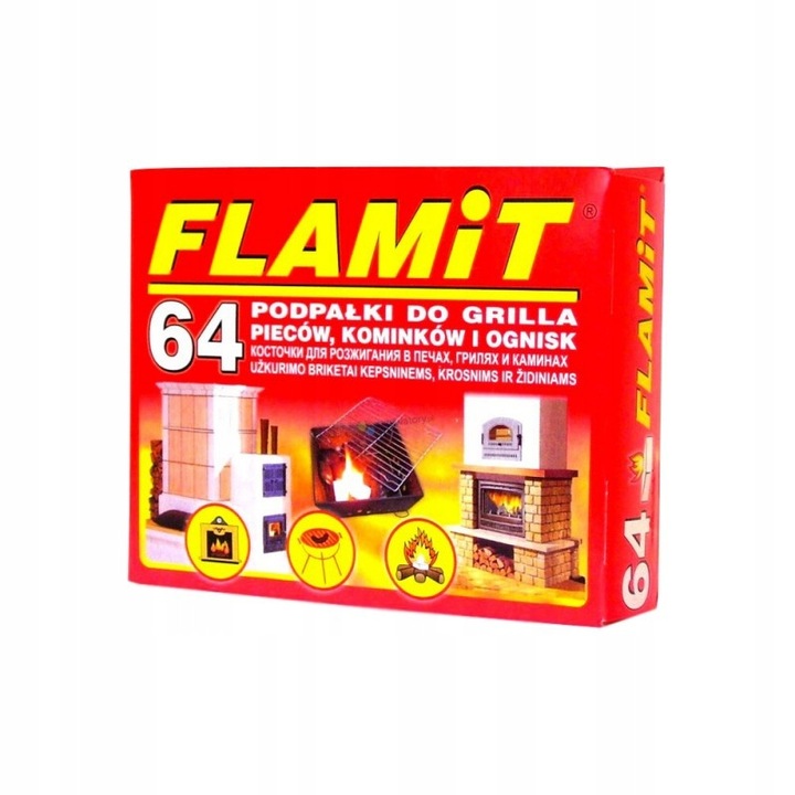 Aprinzator Foc Tip Pastile Albe, Flamit, Podpalka Kominkowa Grill, 64 Bucati, Aprindere Rapida Pentru Gratar, Semineu, Soba Si Foc De Tabara, Putere Calorica Mare, Ardere Uniforma, Accesorii Gratar Si Gradina, Sigur Si Eficient