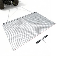 Grapa cu lant tractabila, Covor de remorcare 1, 5 x 0, 9 m, Plasa din otel galvanizat, Lant de tractare inclus, ATV/UTV/tractor, Pentru nivelare drum cu pietris si teren agricol