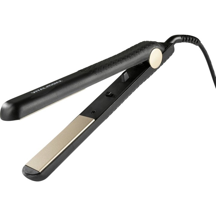 Îndreptător de păr Vitalmaxx, negru/aur, 42W, temperatură maximă 215°C, set