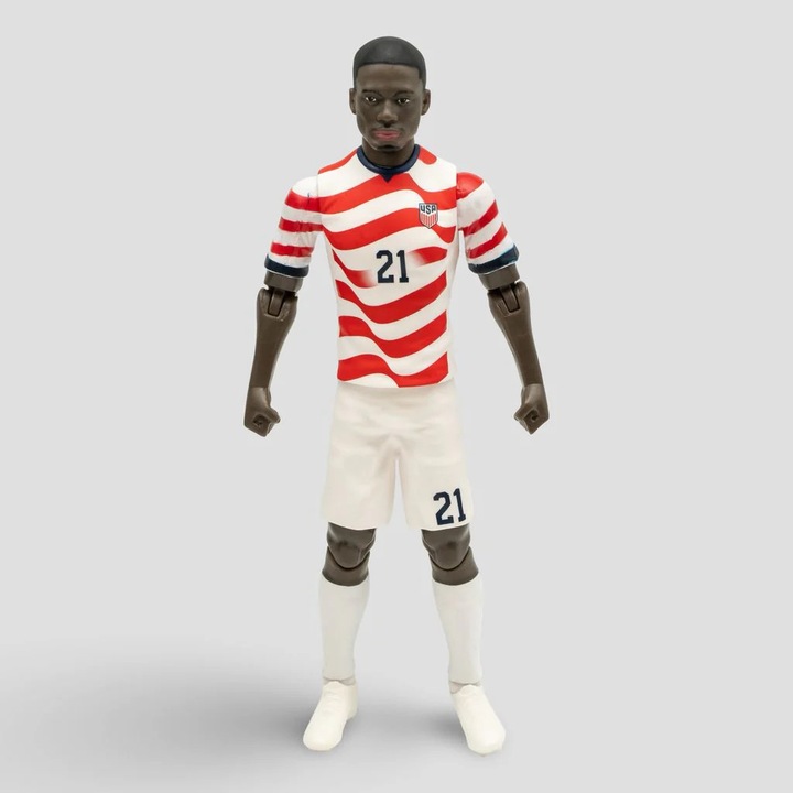 Banbotoys Sockers Tim Weah figura, 20cm, 10 artikulációs ponttal, kiegészítőkkel