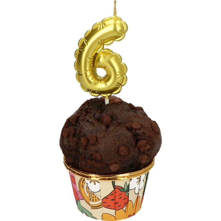 Gyertya 6, Parti kellék, 6-os szám, arany, 6cm