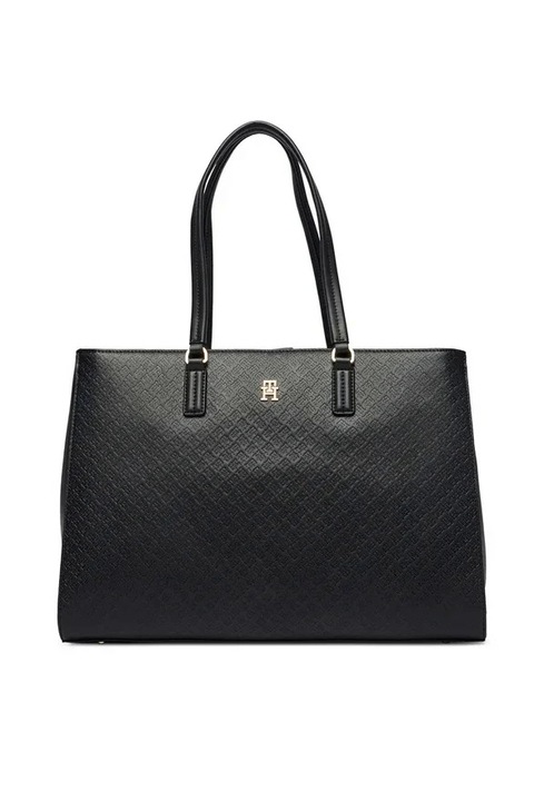 Geanta dama shopper Tommy Hilfiger AW0AW18417, Negru, 40 x 28 x 18 cm