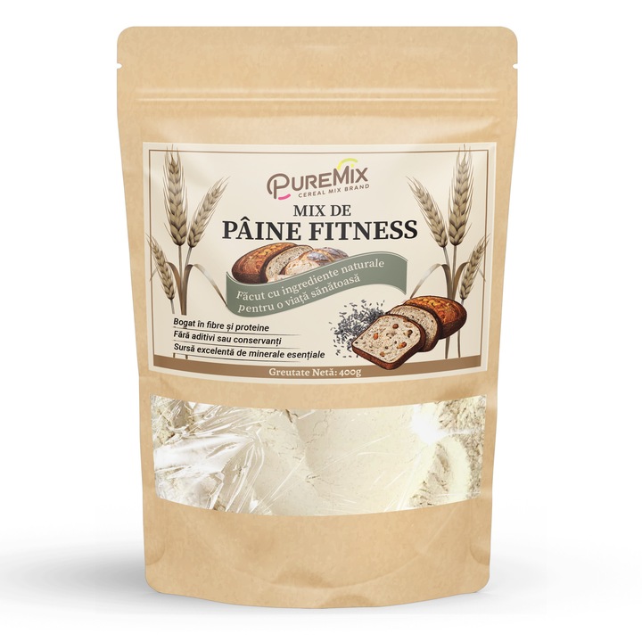 Mix de Pâine Fitness, PureMix, 400 grame, cu seminte, 100% natural