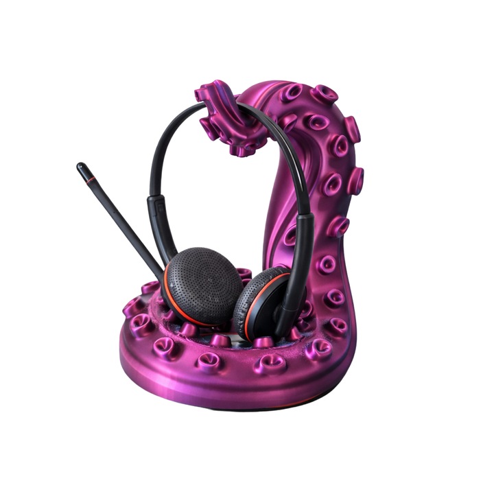 Zmei Tentacle Octopus asztali fejhallgató tartó, metál lila-kék színátmenetes hatás, 21x16cm