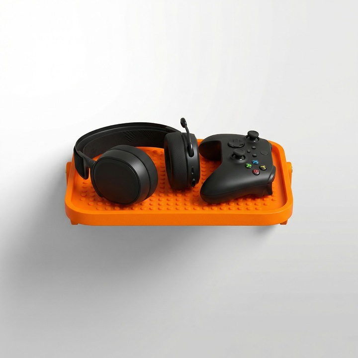 Univerzális monitorállvány, narancssárga, PLA műanyag, méretei 13x3.9x14cm