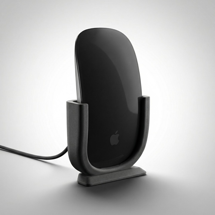 Függőleges egértöltő állvány, fekete, PLA műanyag, 7 cm