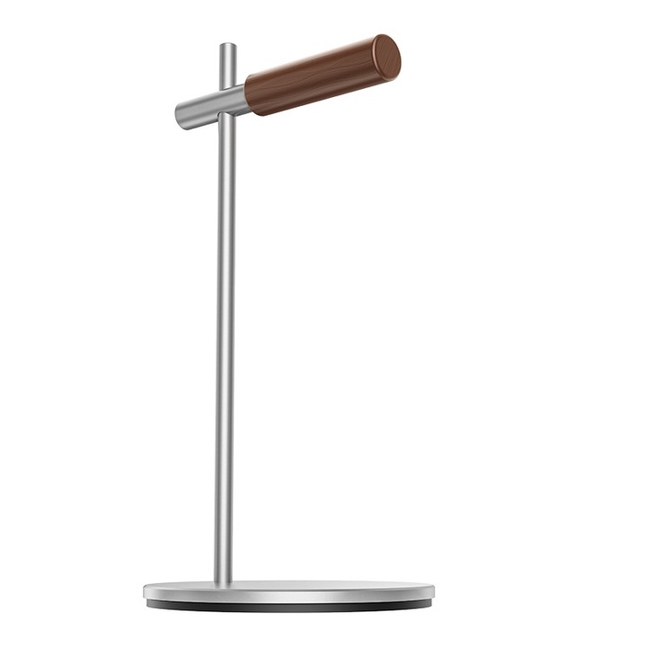 Fejhallgató tartó, ORBER, minimalista design, csúszásmentes, ezüst, 31x14.9x2.8cm