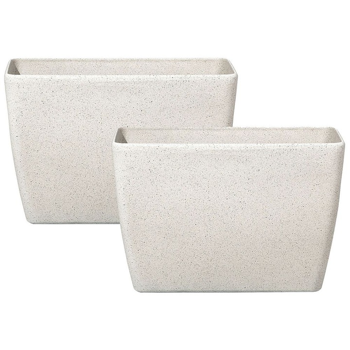 Set de 2 vase decorative Beliani, piatră bej deschis, dimensiuni 60x27cm