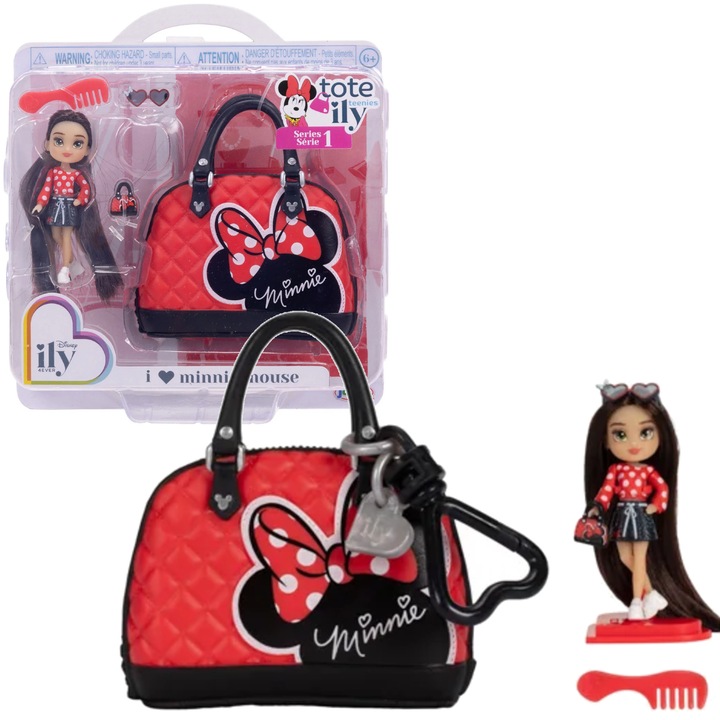 Papusa mini la moda Disney ILY 4ever cu motivul Minnie Mouse si accesorii