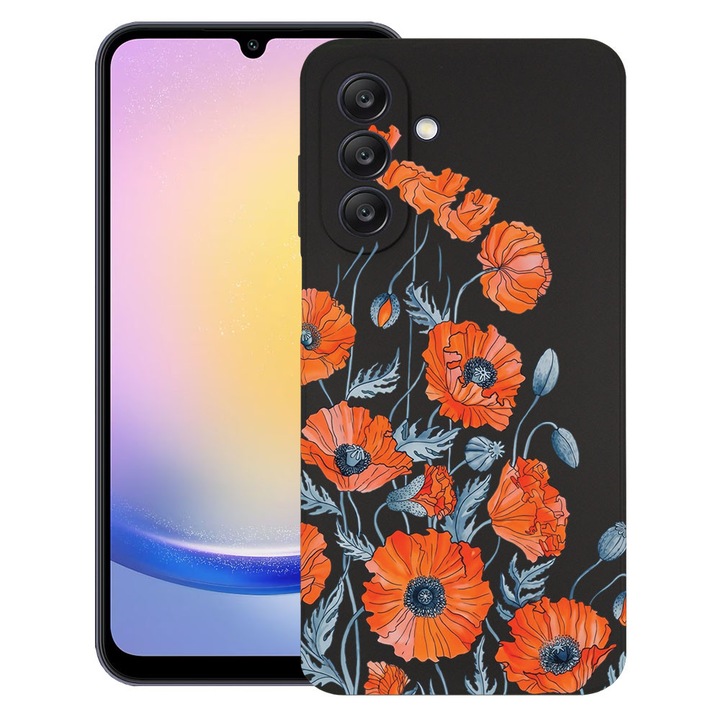 BestCase® Husa TPU Ultra Slim compatibila cu Samsung Galaxy A17, Floral - Minimalist Poppy, 2052042 B 2057