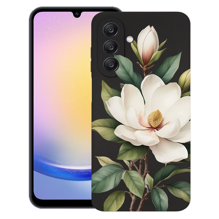 BestCase® Husa TPU Ultra Slim compatibila cu Samsung Galaxy A36 5G, Floral - White Magnolia, 1926340 B 2052