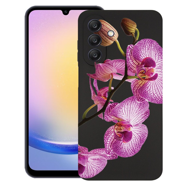 BestCase® Husa TPU Ultra Slim compatibila cu Samsung Galaxy A36 5G, Floral - Pink Orchid, 1926340 B 2064