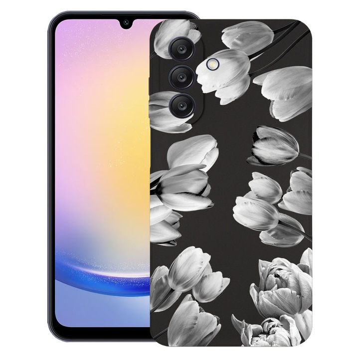 BestCase® Husa TPU Ultra Slim compatibila cu Samsung Galaxy A17, Floral - Black Tulip, 2052042 B 2086