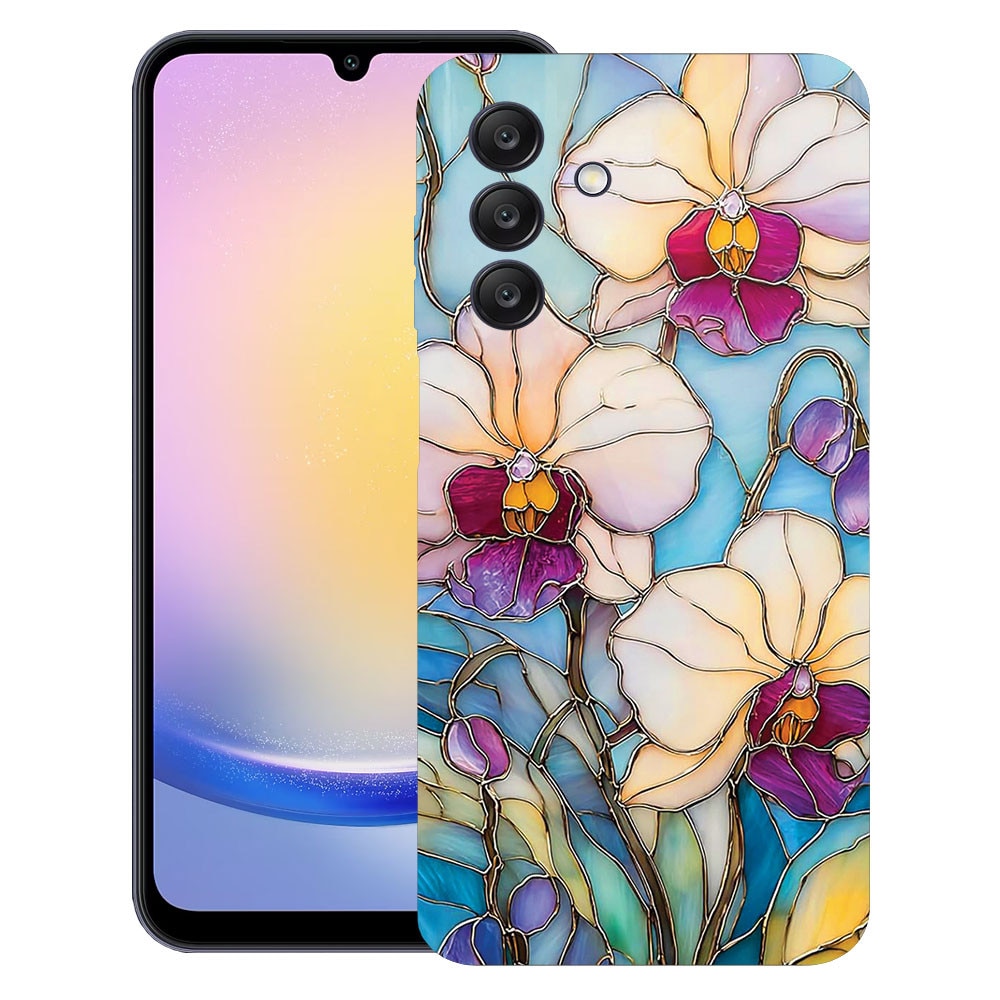 BestCase® Husa TPU Ultra Slim compatibila cu Samsung Galaxy A55 5G, Floral - Stained Glass Orchid, 1788874 B 2061