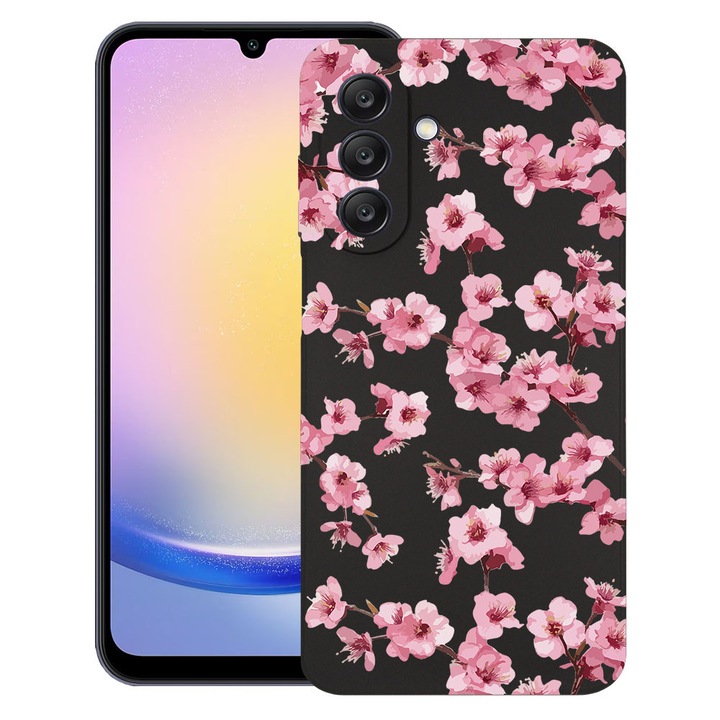 BestCase® Husa TPU Ultra Slim compatibila cu Samsung Galaxy A17, Floral - Aesthetic Pink Cherry, 2052042 B 2042