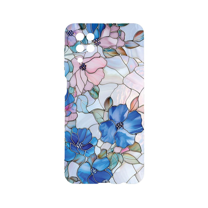 BestCase® Husa TPU Ultra Slim compatibila cu Samsung Galaxy A12, Floral - Stained Glass Hydrangea, 1396478 B 2081