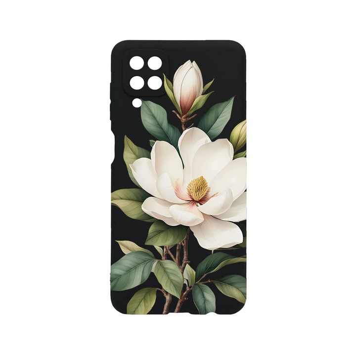 BestCase® Husa TPU Ultra Slim compatibila cu Samsung Galaxy A12, Floral - White Magnolia, 1396478 B 2052