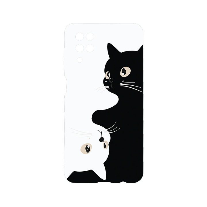 BestCase® Husa TPU Ultra Slim compatibila cu Samsung Galaxy A12, Black&White Cats, 1396478 B 2017