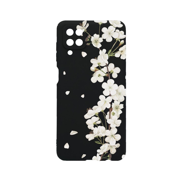 BestCase® Husa TPU Ultra Slim compatibila cu Samsung Galaxy A12, Floral - Aesthetic White Cherry Blossom, 1396478 B 2041